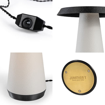 Bruno 12.25" Mid-Century Minimalist Plant-Based PLA 3D Printed Dimmable LED Table Lamp - JONATHAN Y